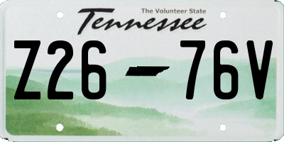 TN license plate Z2676V