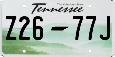 TN license plate Z2677J