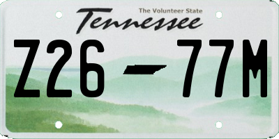 TN license plate Z2677M