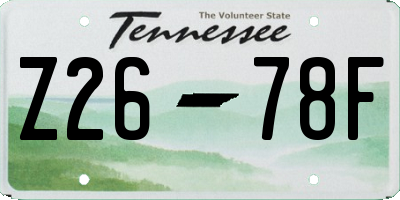 TN license plate Z2678F
