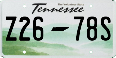 TN license plate Z2678S