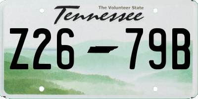 TN license plate Z2679B