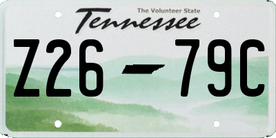 TN license plate Z2679C