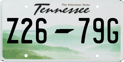 TN license plate Z2679G