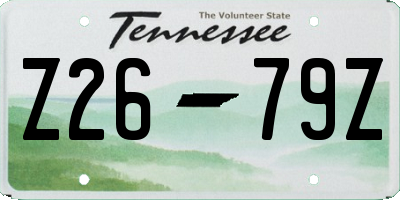 TN license plate Z2679Z
