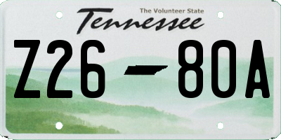 TN license plate Z2680A