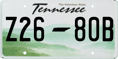 TN license plate Z2680B