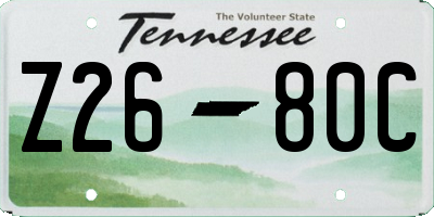 TN license plate Z2680C