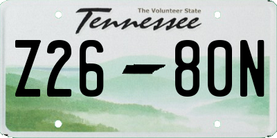 TN license plate Z2680N