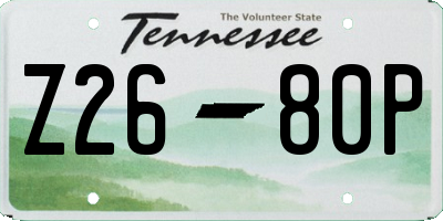 TN license plate Z2680P
