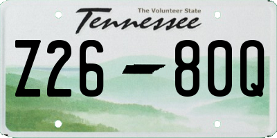 TN license plate Z2680Q