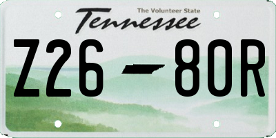 TN license plate Z2680R