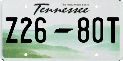 TN license plate Z2680T