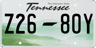 TN license plate Z2680Y