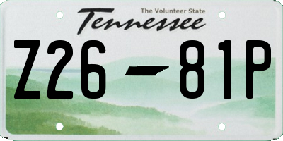 TN license plate Z2681P