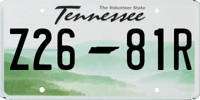 TN license plate Z2681R