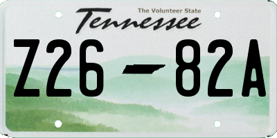TN license plate Z2682A