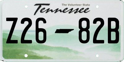 TN license plate Z2682B