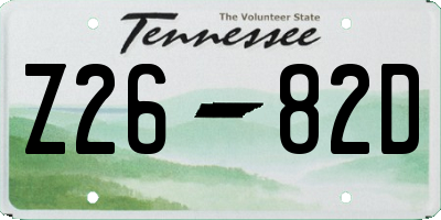 TN license plate Z2682D