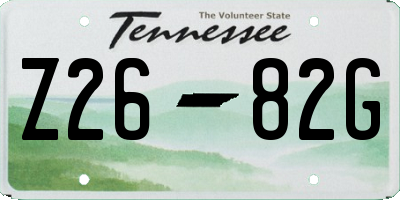 TN license plate Z2682G