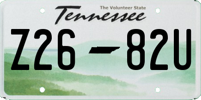 TN license plate Z2682U