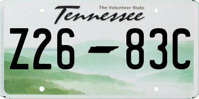 TN license plate Z2683C