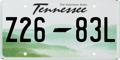 TN license plate Z2683L