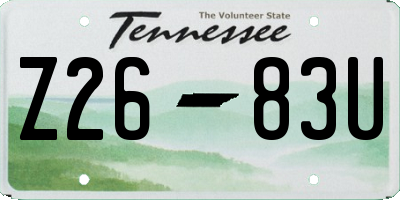 TN license plate Z2683U