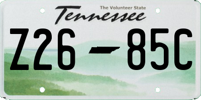 TN license plate Z2685C