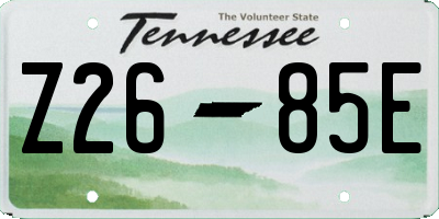 TN license plate Z2685E