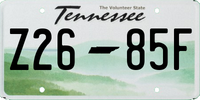 TN license plate Z2685F