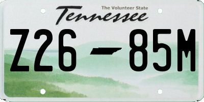 TN license plate Z2685M