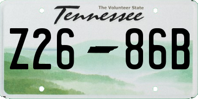 TN license plate Z2686B