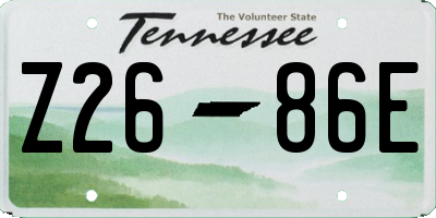 TN license plate Z2686E