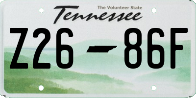 TN license plate Z2686F