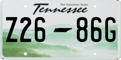 TN license plate Z2686G