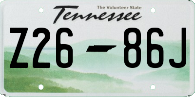 TN license plate Z2686J