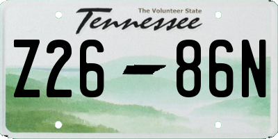 TN license plate Z2686N