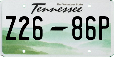 TN license plate Z2686P