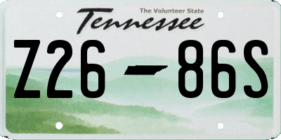TN license plate Z2686S