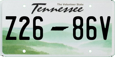 TN license plate Z2686V