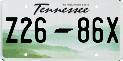 TN license plate Z2686X