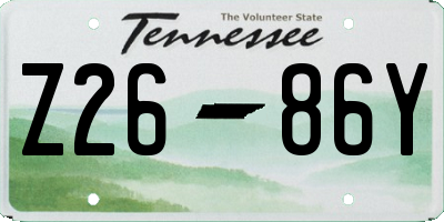 TN license plate Z2686Y