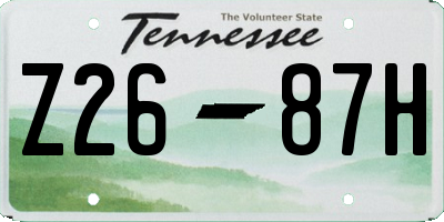 TN license plate Z2687H