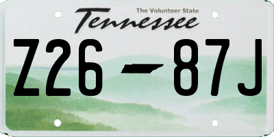 TN license plate Z2687J
