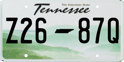TN license plate Z2687Q