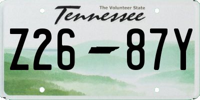 TN license plate Z2687Y