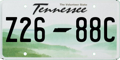 TN license plate Z2688C