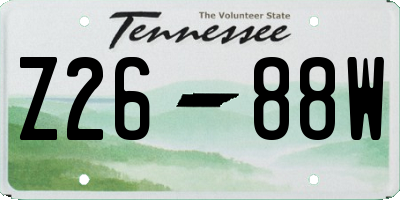 TN license plate Z2688W
