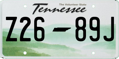 TN license plate Z2689J